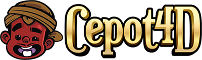 Logo Cepot4D, stylized letters C4D in purple and pink gradient